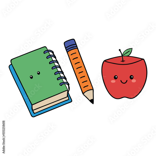 Sleek notebooks, a crisp apple, and a sharp pencil—perfect companions for study, creativity, or planning. Classic tools for fresh ideas and focused productivity.
