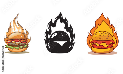 Cartoon burger set.