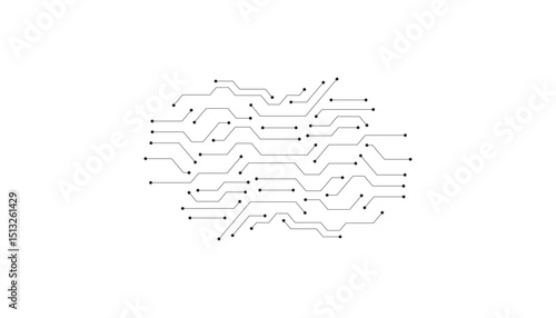 Vector : Electronic circuit with gray grid on white background. 