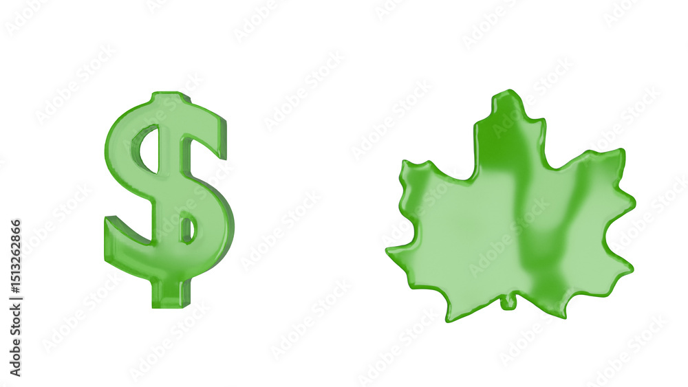 Obraz premium Money and leave symbols for green energy