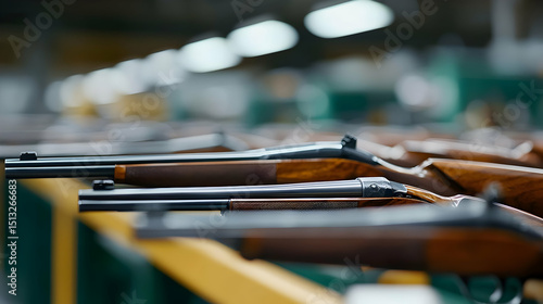 Vintage Hunting Rifles On Display In A Store