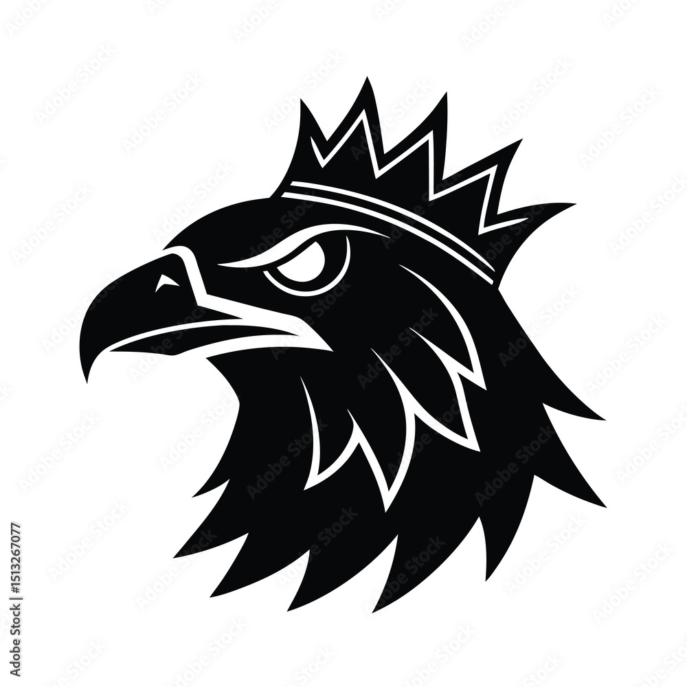 Fototapeta premium eagle head with crown vector logo