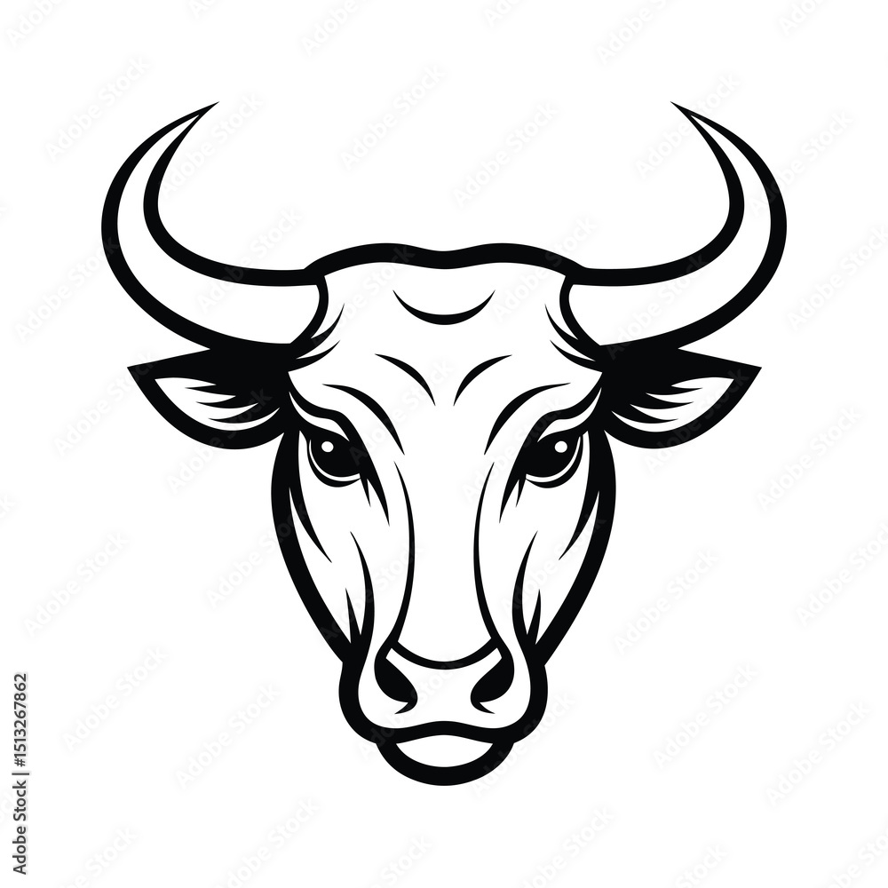 elegant bull head silhouette vector elegant bull head silhouette vector