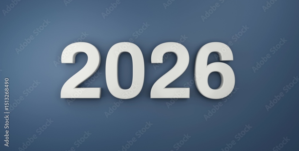 3D text number 2026 for New Year celebrations 3D text number 2026 for New Year celebrations