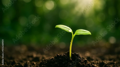 Timelapse of Growing Sprout in Sunlight