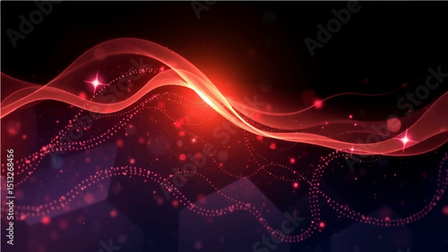 Abstract modern background with flowing particles. Digital future technology concept. vector illustration.