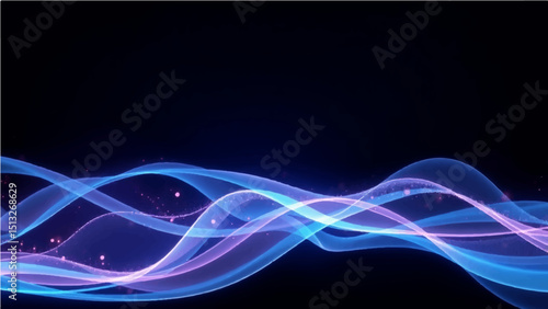 Abstract modern background with flowing particles. Digital future technology concept. vector illustration.