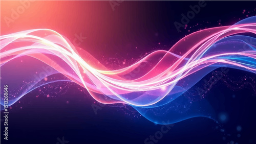 Abstract modern background with flowing particles. Digital future technology concept. vector illustration.