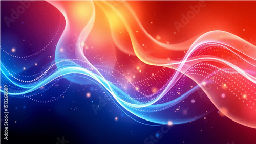 Abstract modern background with flowing particles. Digital future technology concept. vector illustration.