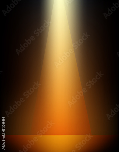 Spot lighting stage dynamic black and orange colors background 
