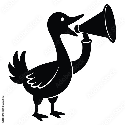 Goose with a Megaphone – town crier of the lake.
