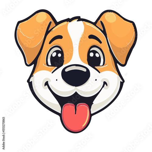 Dog icon design with colors that can be used as a symbol of a pet, animal, living creature, or other editing tool.