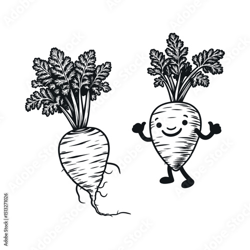 happy cartoon beet character, vector illustration