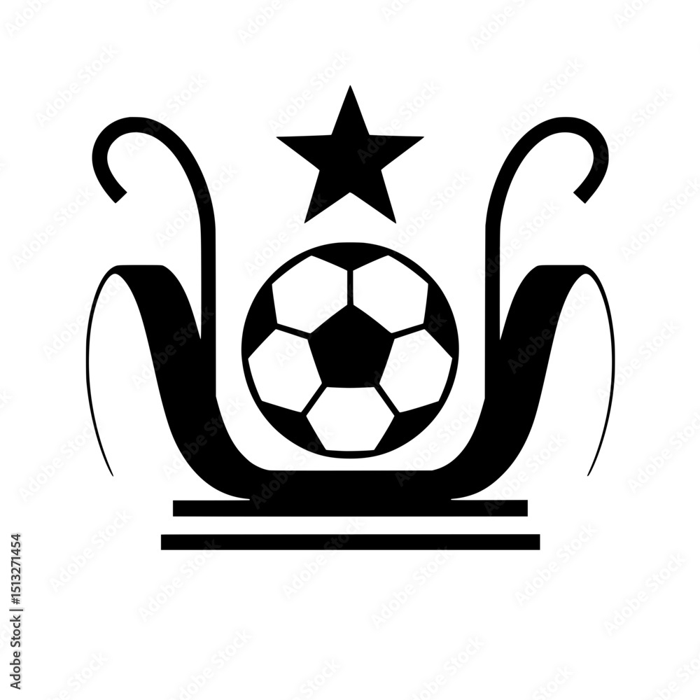 Obraz premium Crown Style Football Logo with Star