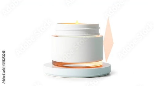 Geometric Candlelight Logo Teal, Terracotta & White Cream Jar Mockup
