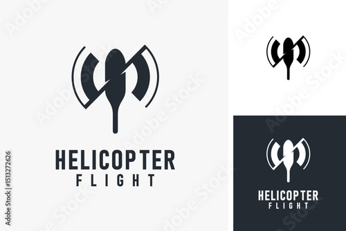 Simple helicopter logo symbol icon design