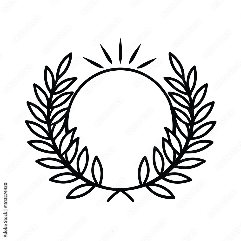 Obraz premium laurel sunrise black vector element