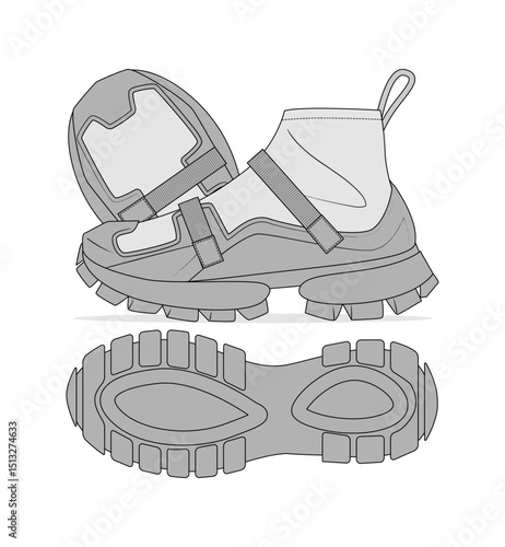 Sneaker illustration, sneaker drawing, adobe illustrator file, vector illustration, vector drawing of sneaker, footwear, fashion design, footwear illustration, fashion illustration, footwear design