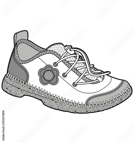 Sneaker illustration, sneaker drawing, adobe illustrator file, vector illustration, vector drawing of sneaker, footwear, fashion design, footwear illustration, fashion illustration, footwear design