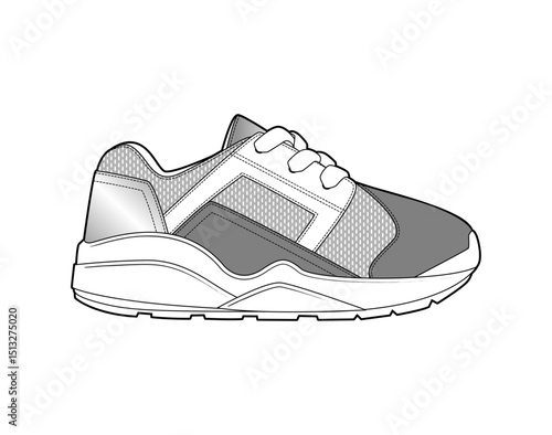 Sneaker illustration, sneaker drawing, adobe illustrator file, vector illustration, vector drawing of sneaker, footwear, fashion design, footwear illustration, fashion illustration, footwear design