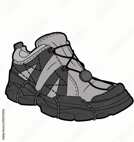 Sneaker illustration, sneaker drawing, adobe illustrator file, vector illustration, vector drawing of sneaker, footwear, fashion design, footwear illustration, fashion illustration, footwear design