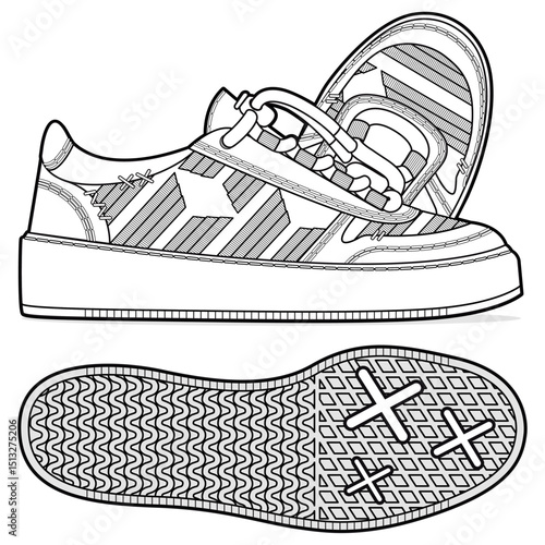 Sneaker illustration, sneaker drawing, adobe illustrator file, vector illustration, vector drawing of sneaker, footwear, fashion design, footwear illustration, fashion illustration, footwear design