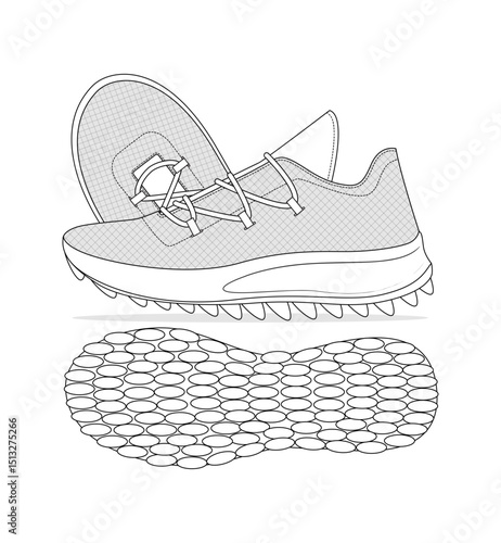 Sneaker illustration, sneaker drawing, adobe illustrator file, vector illustration, vector drawing of sneaker, footwear, fashion design, footwear illustration, fashion illustration, footwear design