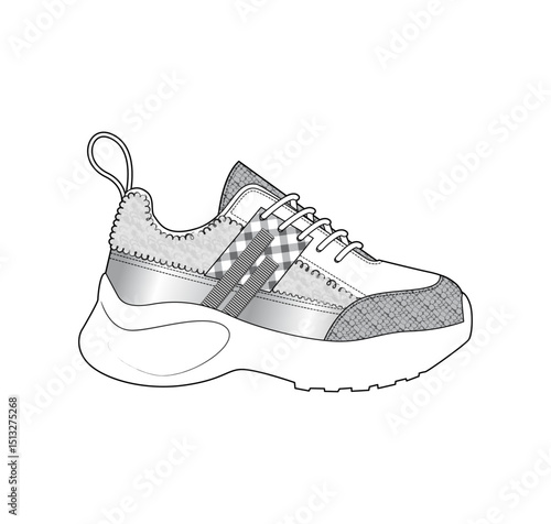 Sneaker illustration, sneaker drawing, adobe illustrator file, vector illustration, vector drawing of sneaker, footwear, fashion design, footwear illustration, fashion illustration, footwear design