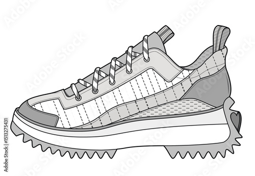 Sneaker illustration, sneaker drawing, adobe illustrator file, vector illustration, vector drawing of sneaker, footwear, fashion design, footwear illustration, fashion illustration, footwear design