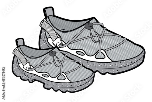 Sneaker illustration, sneaker drawing, adobe illustrator file, vector illustration, vector drawing of sneaker, footwear, fashion design, footwear illustration, fashion illustration, footwear design
