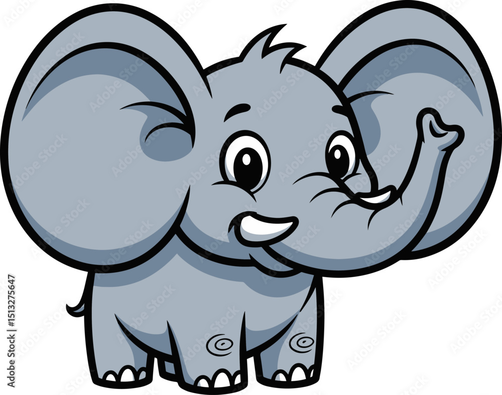 Fototapeta premium Cute Cartoon Elephant