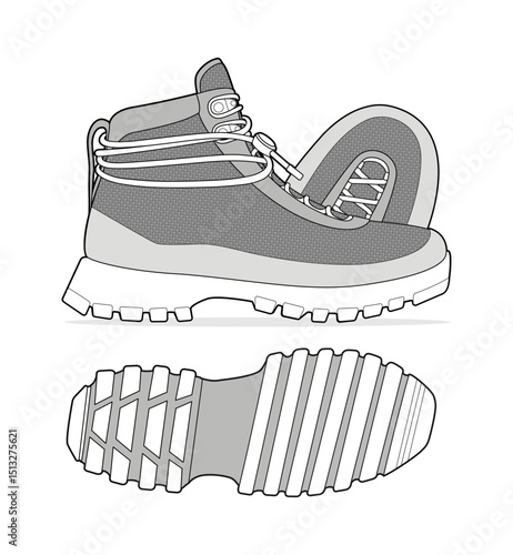 Sneaker illustration, sneaker drawing, adobe illustrator file, vector illustration, vector drawing of sneaker, footwear, fashion design, footwear illustration, fashion illustration, footwear design
