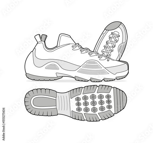 Sneaker illustration, sneaker drawing, adobe illustrator file, vector illustration, vector drawing of sneaker, footwear, fashion design, footwear illustration, fashion illustration, footwear design