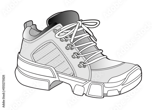 Fashion Sneaker Illustration, Footwear Design, Fashion Design, Adobe Illustration Vector, Graphic Illustration, Fashion Footwear cad