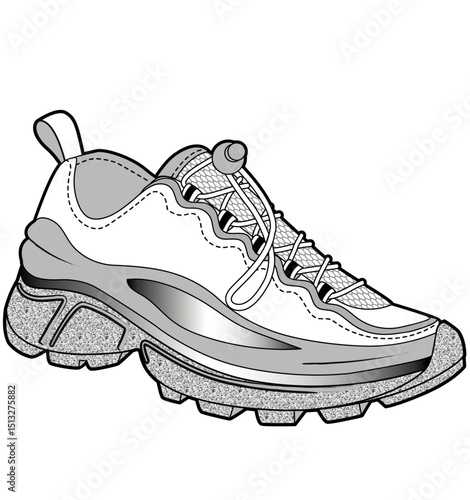Fashion Sneaker Illustration, Footwear Design, Fashion Design, Adobe Illustration Vector, Graphic Illustration, Fashion Footwear cad