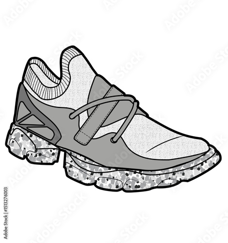 Fashion Sneaker Illustration, Footwear Design, Fashion Design, Adobe Illustration Vector, Graphic Illustration, Fashion Footwear cad