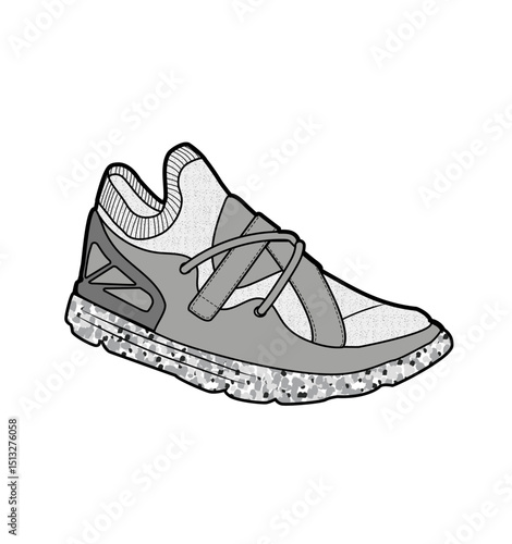 Fashion Sneaker Illustration, Footwear Design, Fashion Design, Adobe Illustration Vector, Graphic Illustration, Fashion Footwear cad