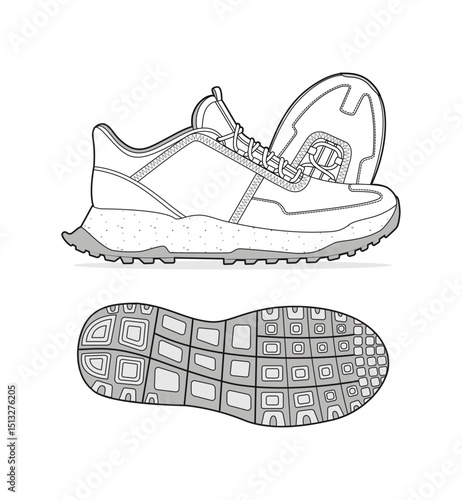 Fashion Sneaker Illustration, Footwear Design, Fashion Design, Adobe Illustration Vector, Graphic Illustration, Fashion Footwear cad