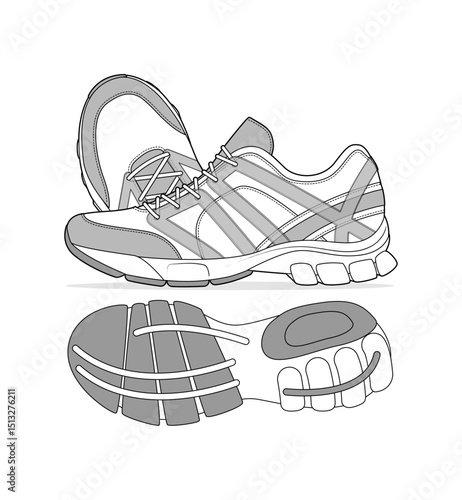 Fashion Sneaker Illustration, Footwear Design, Fashion Design, Adobe Illustration Vector, Graphic Illustration, Fashion Footwear cad