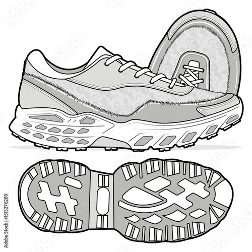 Fashion Sneaker Illustration, Footwear Design, Fashion Design, Adobe Illustration Vector, Graphic Illustration, Fashion Footwear cad