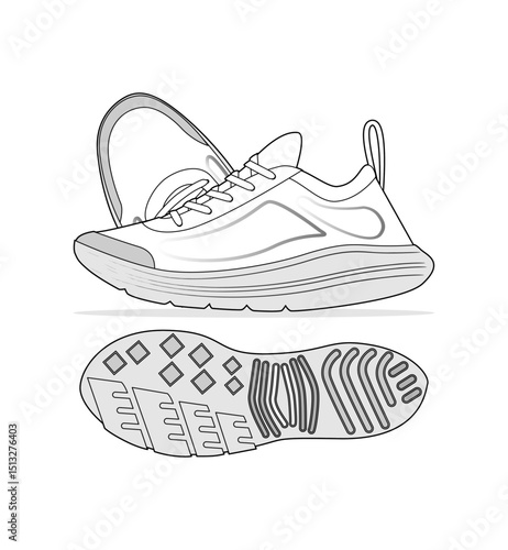Fashion Sneaker Illustration, Footwear Design, Fashion Design, Adobe Illustration Vector, Graphic Illustration, Fashion Footwear cad
