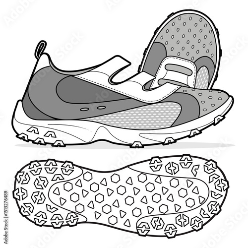 Fashion Sneaker Illustration, Footwear Design, Fashion Design, Adobe Illustration Vector, Graphic Illustration, Fashion Footwear cad