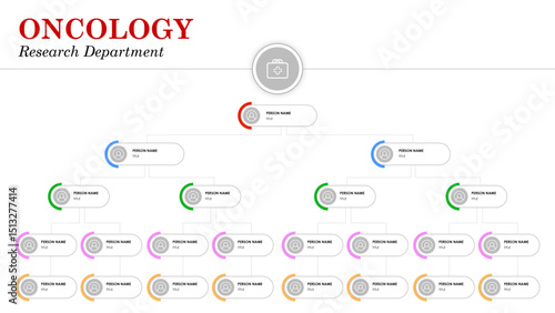 organizational chart, PowerPoint org chart template, Oncology research team, Medical team, Pharmaceutical, illustrator, graphic design,  