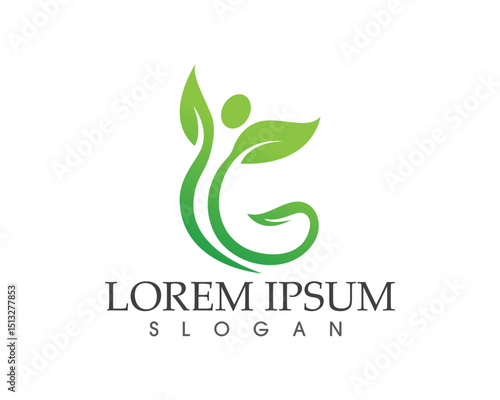 leaf green nature logo and symbol template Vector