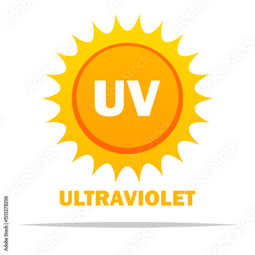 Ultraviolet UV radiation sun vector isolated illustration