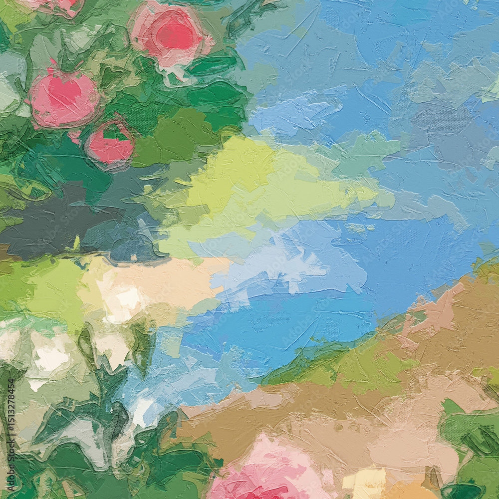 Fototapeta premium Various oil paintings, flowers, cats, dogs, fish, roses, peonies, flowers, landscapes, cranes, beautiful scenery