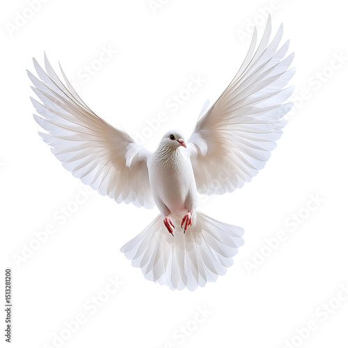 white dove isolated on white