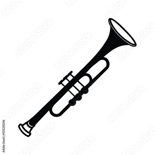 silhouette trumpet musical instrument illustration 