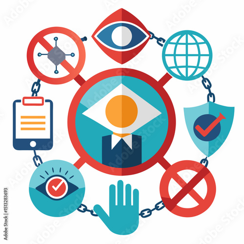 Anti-Human Trafficking Awareness Vector Set – Stop Exploitation Icons and Freedom Concepts