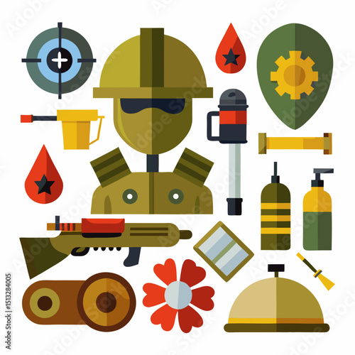 World War I Vector Illustrations – Soldiers, Weapons, Trenches and Historic Elements